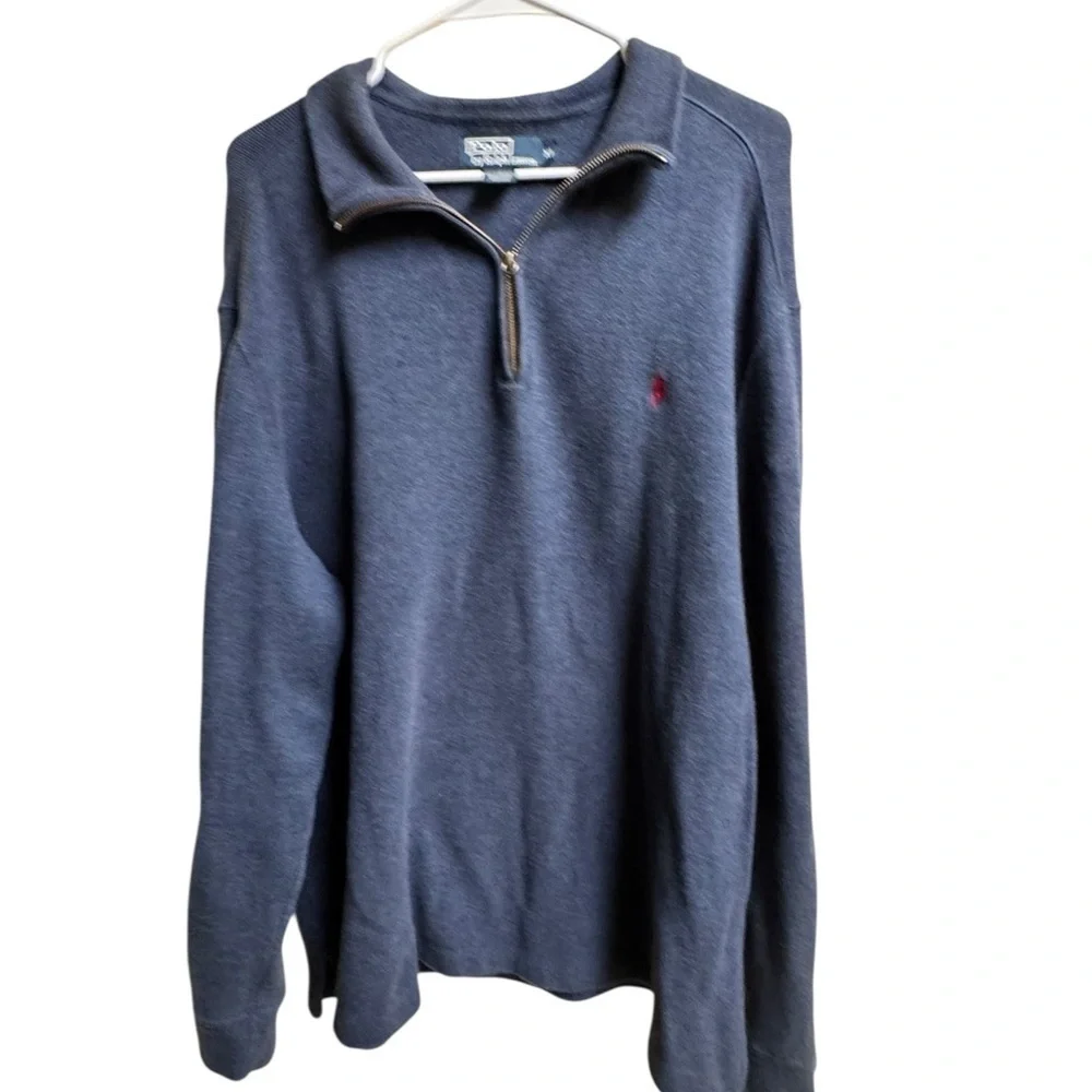 Polo Ralph Lauren Men’s XL Half-Zip Pullover Sweatshirt Blue Red Pony
